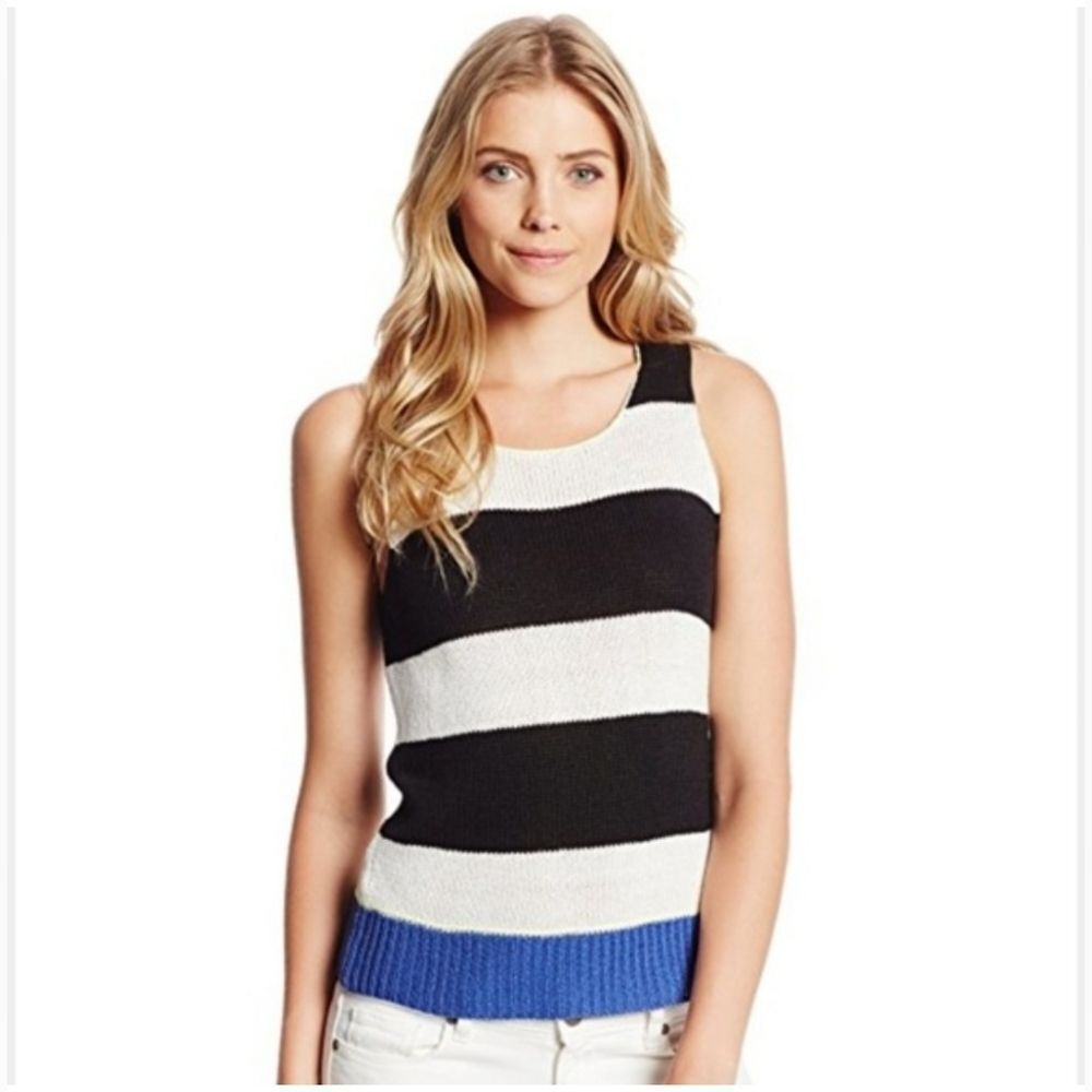 Sanctuary Black and White Sleeveless Tank Top Size S